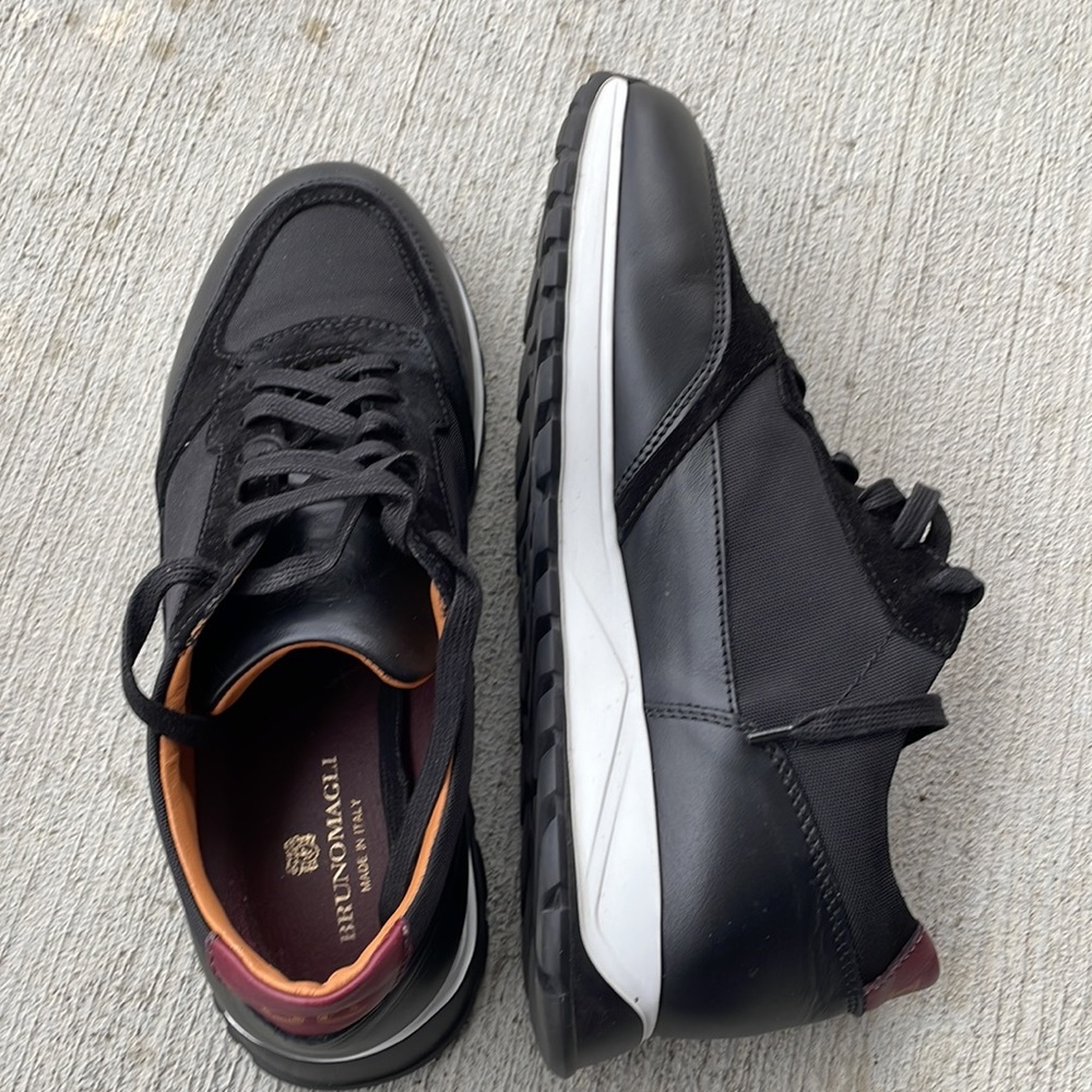 BrunoMagli Dress Sneaker black & white soles - Like New - men’s size  9.5